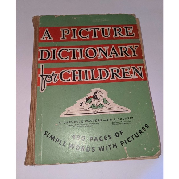 Vintage 1945 Picture Dictionary for Children Garnette Watters SA Courtis Rare - Picture 1 of 12